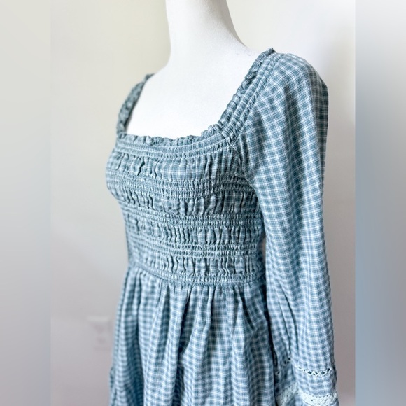 American Eagle Plaid Smocked Dress - Picture 3 of 8
